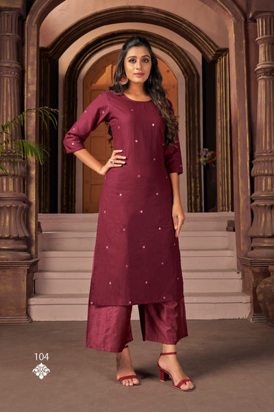 Heavy Fancy Cotton Plazzo Suit With Embroidery Work & Mirror Work For Party Wear.