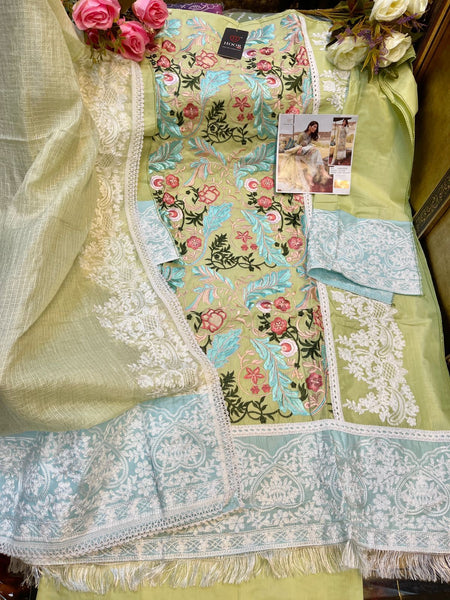 Pakistani Georgette suit {Patch work} with Nazmin embroidered work dupatta {Semi-Stitched}