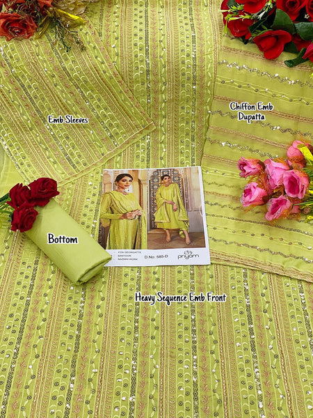 Semi-Stitched Heavy Georgette Suit With Heavy Embroidery  Work For Women.