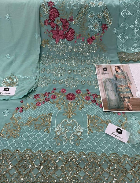 {Semi-Stitched} Beautifull Pakistani Heavy Georgette suit