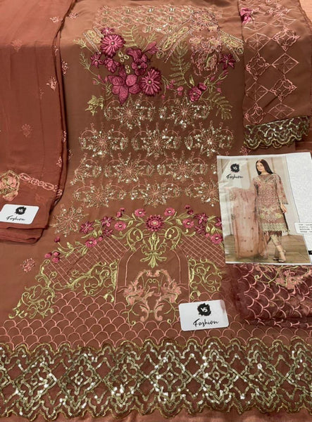 {Semi-Stitched} Beautifull Pakistani Heavy Georgette suit