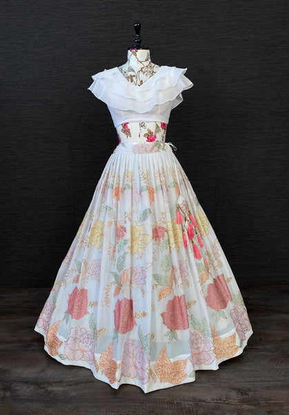 {Fully stitched} Beautifull Fancy Top with lehenga {Two Piece}