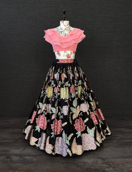 {Fully stitched} Beautifull Fancy Top with lehenga {Two Piece}
