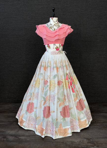 {Fully stitched} Beautifull Fancy Top with lehenga {Two Piece}