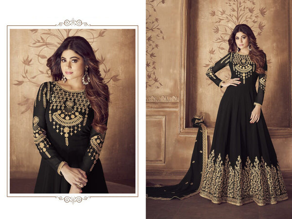 {Semi Stitched} Heavy Beautifull Embroidery Real Fox Georgette