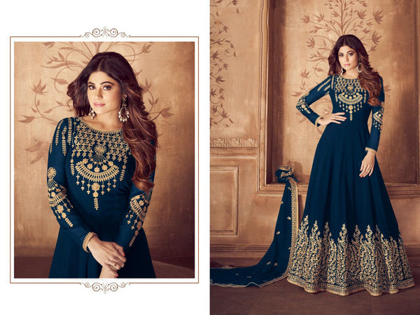{Semi Stitched} Heavy Beautifull Embroidery Real Fox Georgette