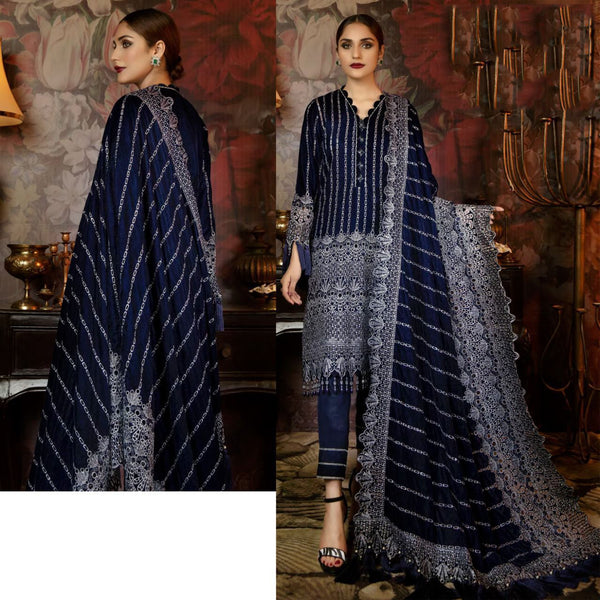 {Unstitched  Stitched} Beautiful Heavy Embroidery suit with Butterfly Net Embroidery Dupatta