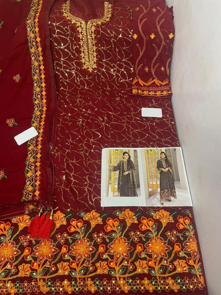 {Semi-Stitched} Heavy Beautiful Georgette Pakistani suit