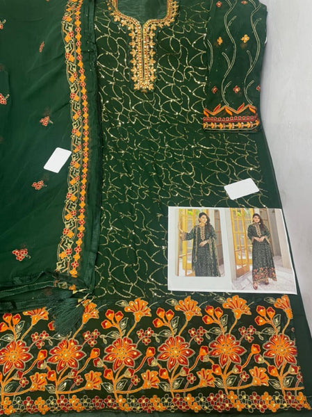 {Semi-Stitched} Heavy Beautiful Georgette Pakistani suit