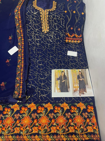 {Semi-Stitched} Heavy Beautiful Georgette Pakistani suit