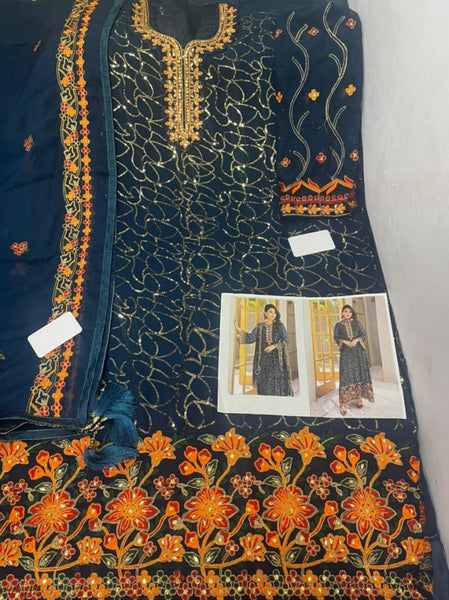 {Semi-Stitched} Heavy Beautiful Georgette Pakistani suit