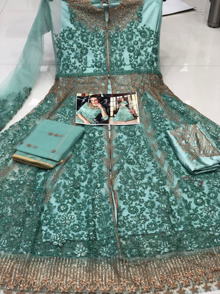 {Semi-Stitched} Heavy Beautiful Vaishnavi net, Coding, Stone Gown