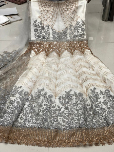 {Semi-Stitched} Heavy Beautiful Vaishnavi net, Coding, Stone Gown