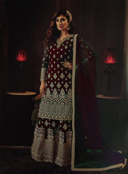 {SEMI-STITCHED} FAUX GEORGETTE HEAVY EMBROIDERERY WORK SUIT