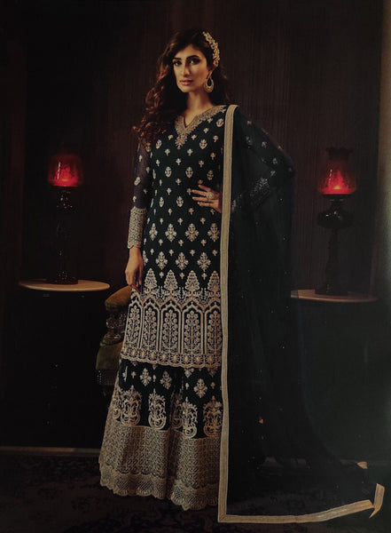 {SEMI-STITCHED} FAUX GEORGETTE HEAVY EMBROIDERERY WORK SUIT