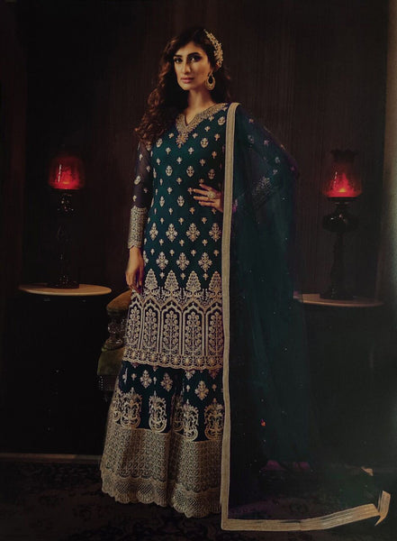 {SEMI-STITCHED} FAUX GEORGETTE HEAVY EMBROIDERERY WORK SUIT