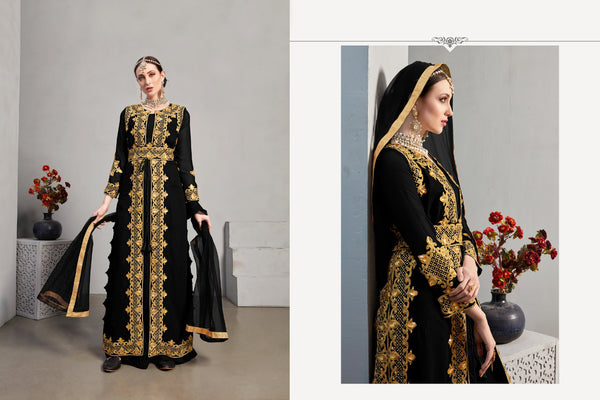 Koti concept Faux Georgette with embroidery work + Heavy stone work Suit