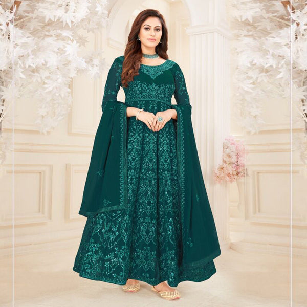 (Semi Stitched)  Heavy Blumming Georgette Gawn