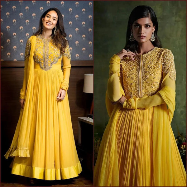 BEAUTIFUL HEAVY FAUX GEORGETTE PARTY WEAR GOWN