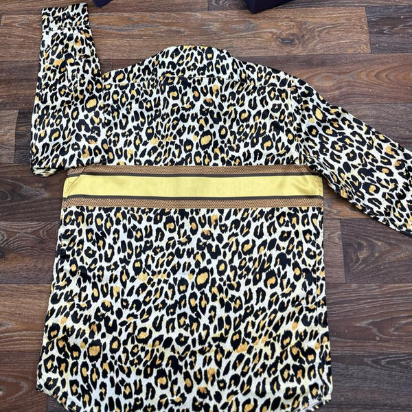 Men’s Bold Leopard Print Shirt with Signature Logo Band