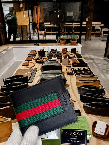 Leather Web Bi-fold Wallet