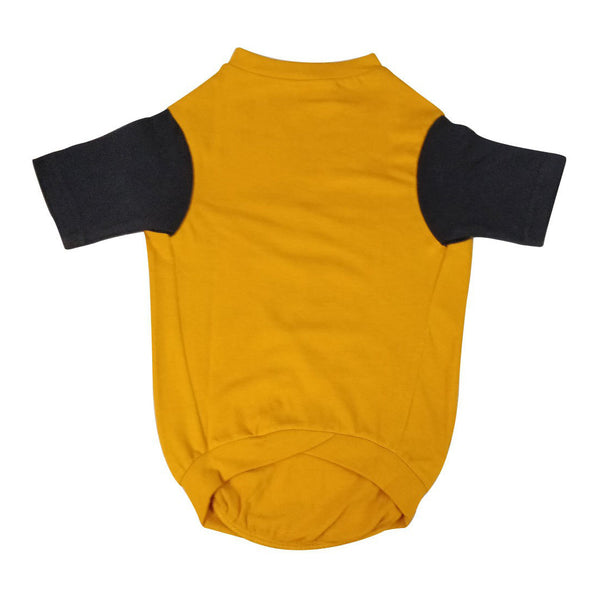 Yellow 'Eat. Play. Love.' Premium Dog T-Shirt With Sleeves for Small Breeds